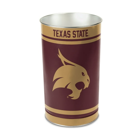 WinCraft Texas State Bobcats 15'' Tapered Wastebasket