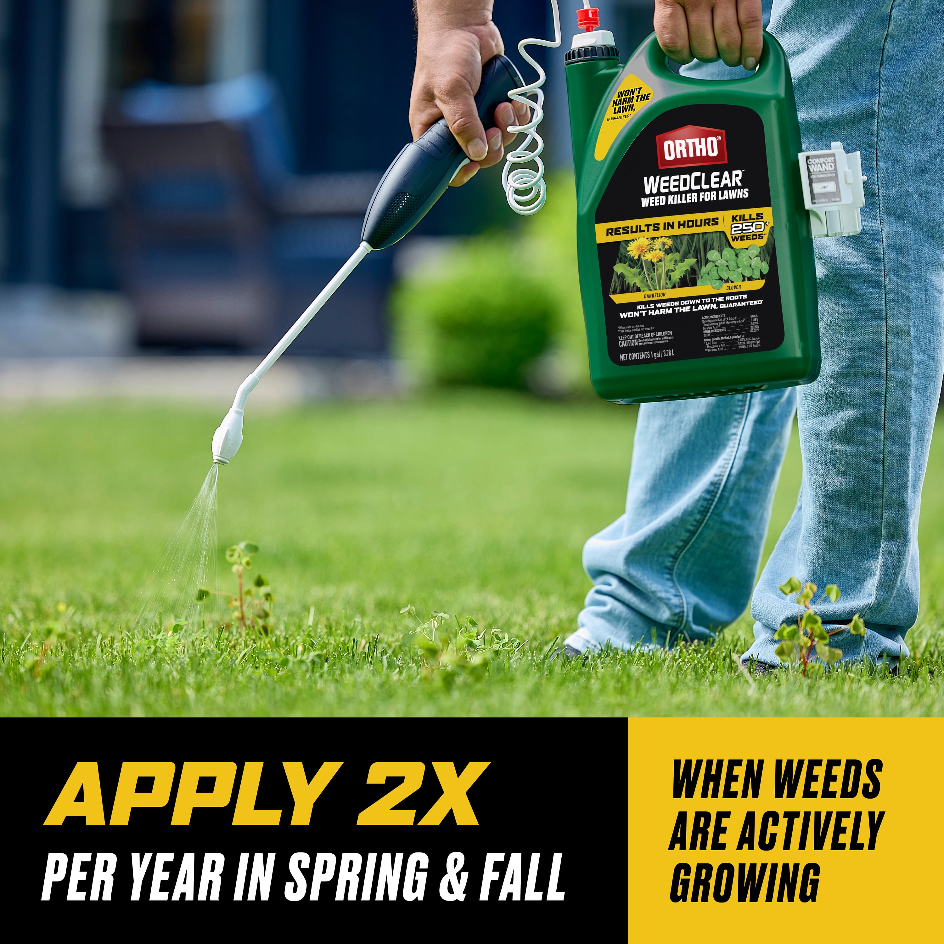 Ortho WeedClear Weed Killer for Lawns with Comfort Wand, Kills Dandelion and More, 1 gal.