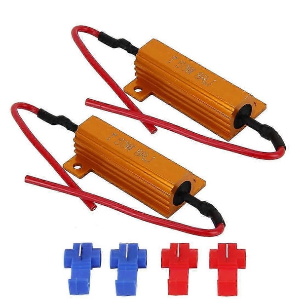 2 unidades de decodificador cancelador de errores Canbus para coche, resistencia de carga LED de 50 W y 8 ohmios, sin parpadeo.