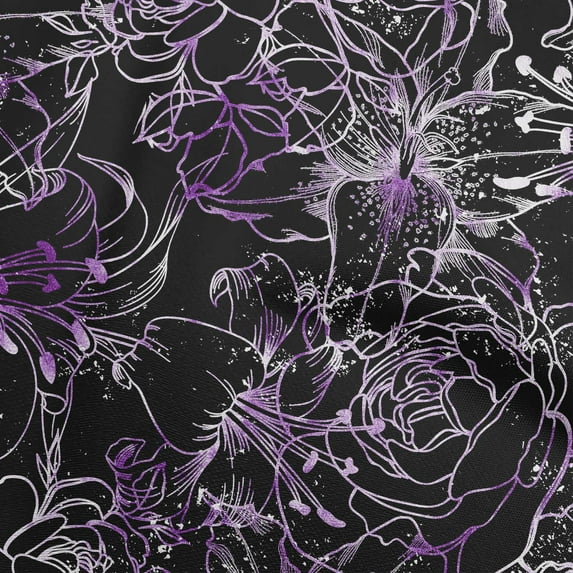 oneOone Georgette Viscose Purple Fabric Floral Sewing Material Print Fabric By The Yard 42 Inch Wide