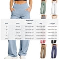 thumbnail image 2 of Oplxuo Women Yoga Dress Pants with Pockets High Waisted Crossover Wide Leg Pants Loose Casual Work Trouser Lounge Pant, 2 of 7