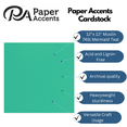 thumbnail image 2 of PA Paper Accents Muslin Cardstock 12" x 12" Mermaid Teal, 73lb colored cardstock paper for card making, scrapbooking, printing, quilling and crafts, 25 piece pack, 2 of 7