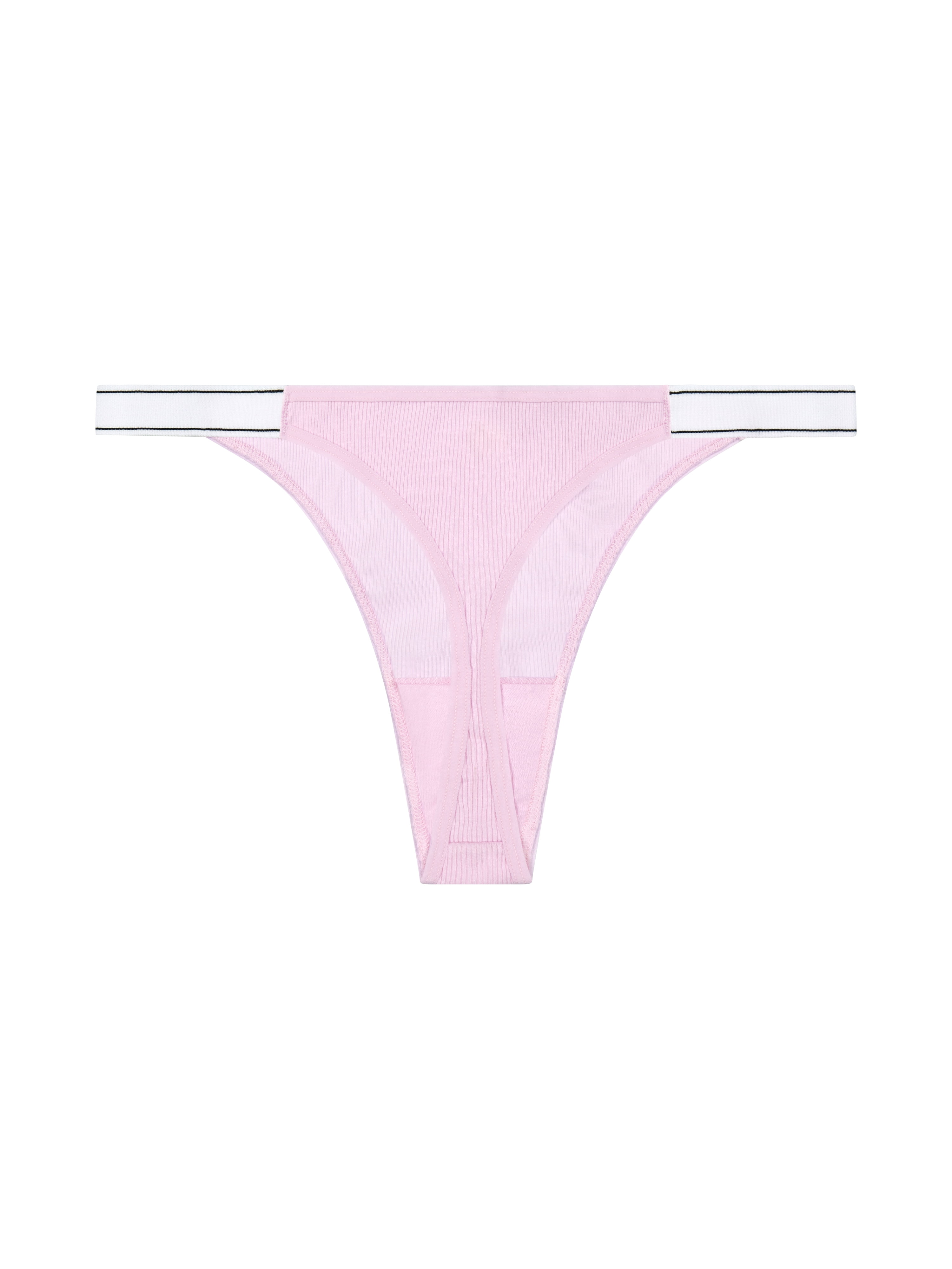 No Boundaries Cotton Stretch Ribbed Thong Panties, 5-Pack, Women’s