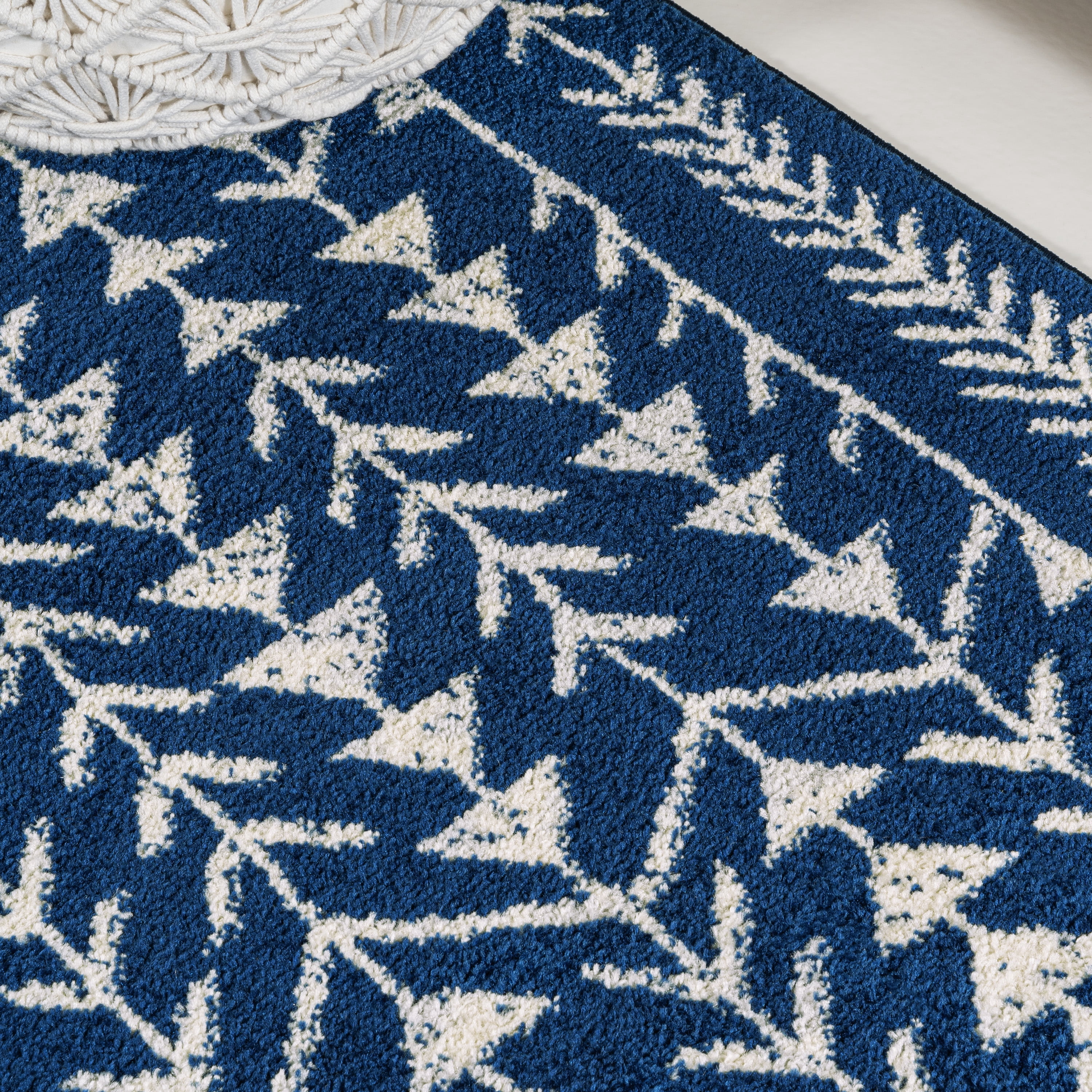 JONATHAN Y MOROCCAN HYPE 5 x 8 Area Rug, Ziri Moroccan Geometric - Navy/Cream, MOH210D-5