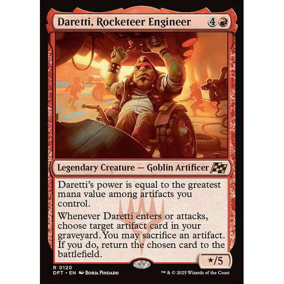 MtG Aetherdrift Rare Daretti, Rocketeer Engineer #120