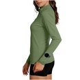 thumbnail image 6 of Vinsonshop Women's Long Sleeve Sun Protection Shirt UPF 50+ Lightweight Athletic Full Zip Hiking Outdoor Jacket with Pockets Green XL, 6 of 7