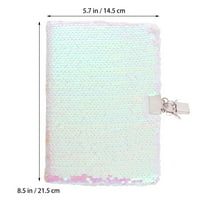 FRCOLOR Journal Embroidered Sequin Notebook Notepad with Lock