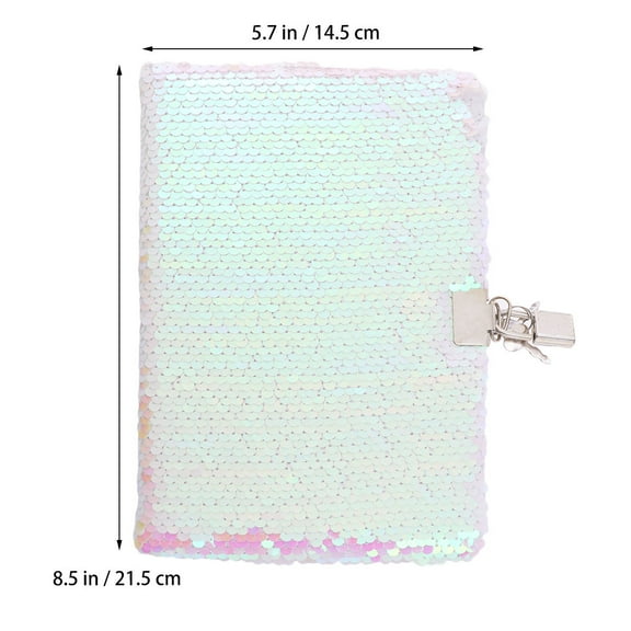 FRCOLOR  Journal Embroidered Sequin Notebook Notepad with Lock