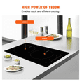thumbnail image 3 of Electric Cooktop 2 Burner, 12'' Induction Stove Top, 1800W Built-in Cooktop, 9 Heat Levels, LED Touch Control, Child Lock & Overheat Protection for Kitchen, 3 of 7