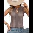 thumbnail image 1 of Camisas Sin Mangas para Mujer, Moda 2025, Camisetas Básicas Sin Mangas, Blusas Plisadas y Elegantes, Conjuntos de Verano. Camello L, 1 of 7