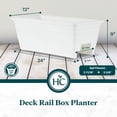 thumbnail image 5 of HC Companies Heavy Duty 24 In Plastic Deck Rail Box Planter, White (5 Pack), 5 of 6