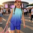 thumbnail image 2 of Summer Clothes for Child Girls Size 10-12 Cute Preppy Girls 2 Piece Outfits Lounge Set Athletic Short Sleeve T Shirts Top and Shorts Clothing Sets Dark Blue 9-10 Years, 2 of 8