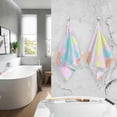 thumbnail image 5 of Colorful Horse Silhouette Patterned Hand Towels 2 PCS, Cotton Bath Towel for Drying Face Hands Body Decorative Water Absorbent Lightweight Towels for Bathroom Ktichen Travel Gym, 16"x28", 5 of 6