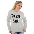 thumbnail image 3 of Tropical Soul Cute Island Vacay Vibes Unisex Plus Fleece Graphic Sweatshirt Brisco Brands 5X, 3 of 5