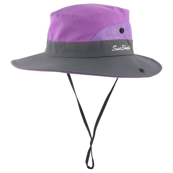 TELOLY Toddler Child Kids Girls Summer Sun Hat Wide Brim Uv Protection Hats Floppy Bucket Cap for Beach Fishing Gardening Purple
