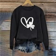 thumbnail image 2 of WREESH Womens Crewneck Sweatshirts St. Patrick's Day Sweatshirts Shamrocks Printed Graphic Sweatshirts Loose Fit Long Sleeved Tops Pullover Sweatshirts Black, 2 of 4