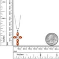 thumbnail image 6 of Gem Stone King 925 Sterling Silver Orange Sapphire and White Moissanite Cross Pendant Necklace for Women | 3.25 Cttw | Gemstone September Birthstone | Oval 6X4MM | With 18 inch Chain, 6 of 6