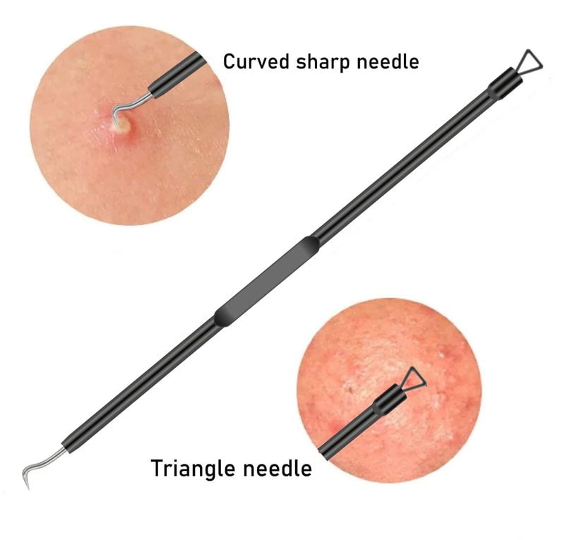 4 Professional Facial Blackhead Needle Set, Acne Whitehead Blackhead Extractor Stainless Steel, Deep Face Cleansing Tool