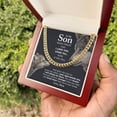thumbnail image 5 of My Son - Stand Tall, Cuban Link Chain - Stainless Steel/ Yellow Plated - Message Card & Gift Box, 5 of 5