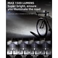 thumbnail image 2 of Lámpara para bicicleta ROCKBROS 1500 lúmenes recargable con USB-C, 2 of 7