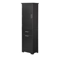 thumbnail image 6 of PORKISS Tall Bathroom Cabinet, Wood Bathroom Storage Cabinet with 2 Drawers and Adjustable Shelves, Modern Storage Cabinet with Door, Freestanding Bathroom Floor Cabinet for Bathroom, Black, 6 of 12