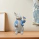 thumbnail image 5 of Estatua de animal con efecto madera, conejo de pie, accesorios para fotos, escultura rústica para primavera Azul, 5 of 9