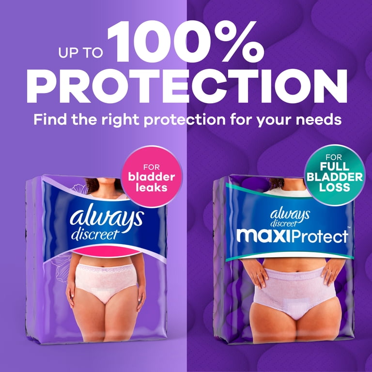 Always Discreet Adult Diapers for Women, MaxiProtect, Incontinence