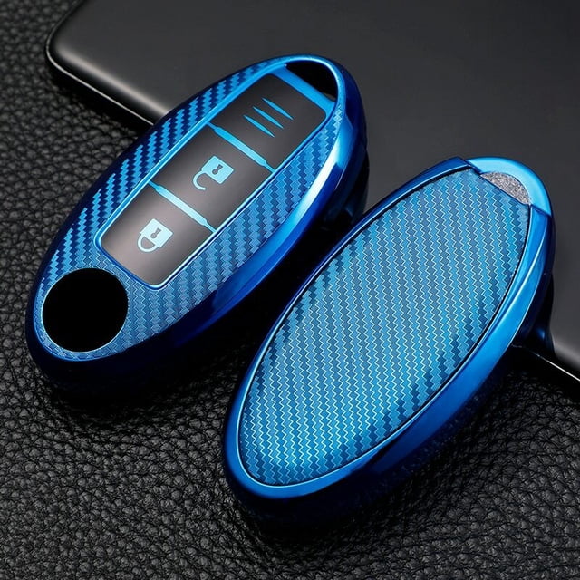 Car Key Fob Cover Case Protector TPU Carbon Fiber Remote Car Key Fob Case Cover Holder Shell For Nissan Infiniti