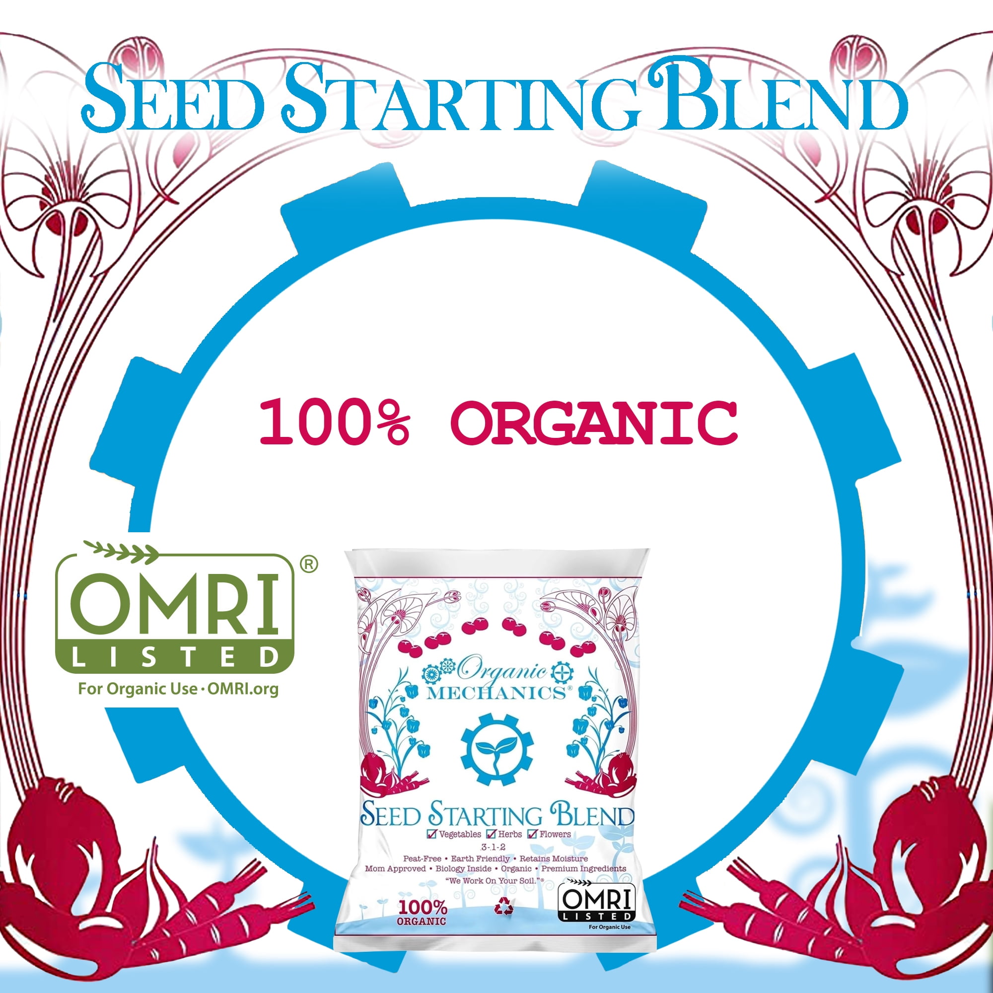 Organic Mechanics Seed Starting Blend Potting Soil, 16qt