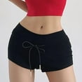 thumbnail image 5 of Low Waisted Yoga Shorts for Women Stretchy Drawstring Summer Workout Cute Mini Athletic Sweat Shorts Comfy Sleepwear, 5 of 9