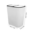 thumbnail image 2 of HOMEMAXS Double Compartment Rubbish Bin Kitchen Trash Can Garbage Bin Garbage Dry Wet Separation Can, 2 of 8