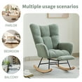 thumbnail image 5 of Modern Nursery Rocking Chair, Upholstered Glider Chair with High Backrest, Rocker Accent Armchair with Solid Wood Legs for Nursery Bedroom Living Room GREEN, 5 of 6