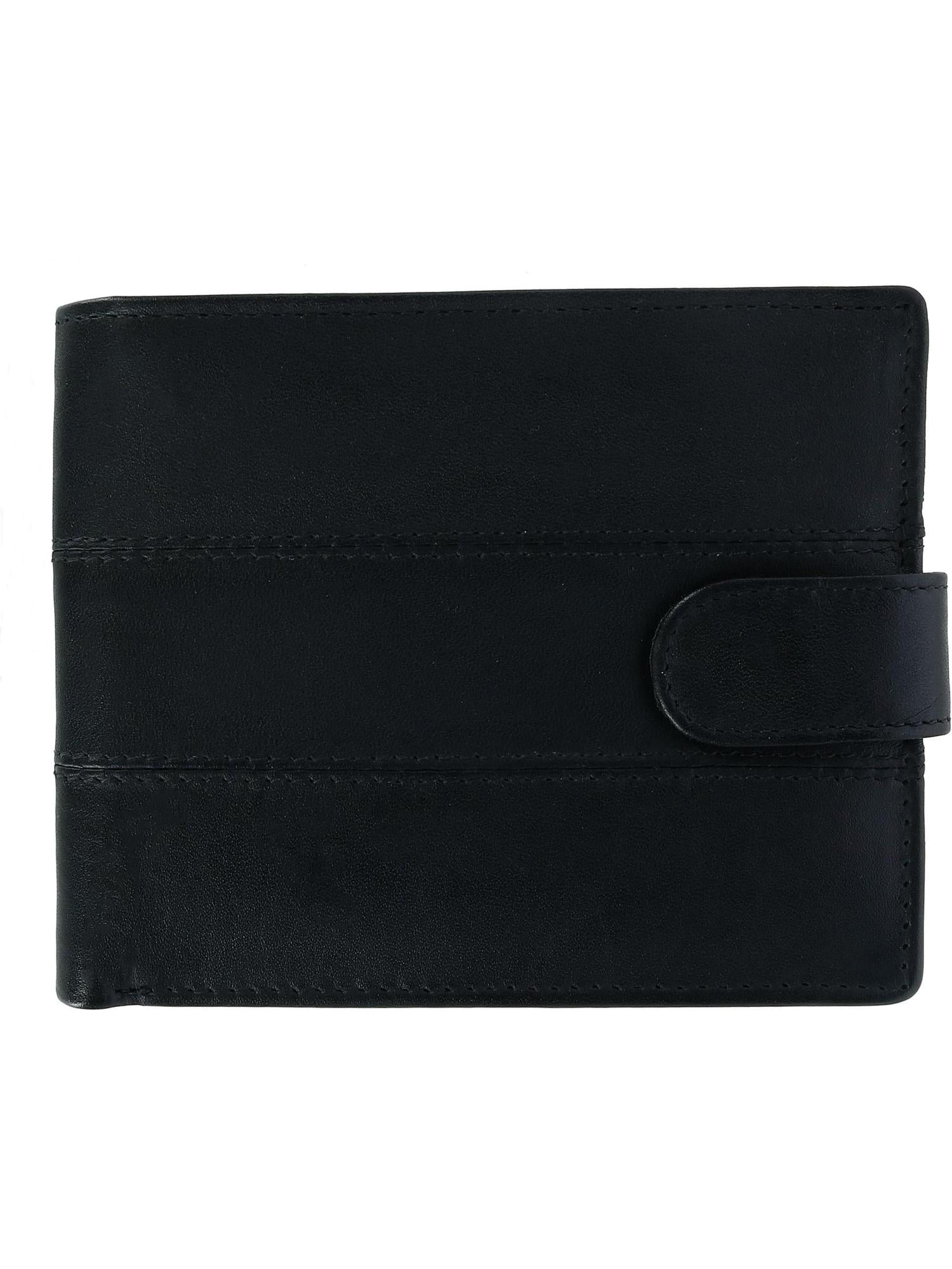 Sophos Mens Leather Trifold Credit Card Holder with Snap Closure
