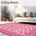thumbnail image 2 of ODIKA 8'x10' Machine Washable Non-Slip Area Rug, Valentine Tree Skirt Romantic Festive Holiday Decoration High Traffic Rug with Pad, Pink, 741011, 2 of 8