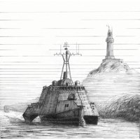 Ink drawing of a littoral combat ship Poster Print by Photon IllustrationStocktrek Images