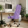 thumbnail image 3 of Renewold Office Chair Cover Decorative Rotating Chair Slipcover Stretch Soft Chair Protector Cover for Desk Computer Chair for Easter Decor, Easter Bunny Egg Carrot Purple, S, 3 of 7