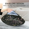 thumbnail image 4 of Yayeee Pillowcase Standard Size Set of 2 Satin Wrinkle Resistant Envelope Pillow Case, Purple Floral Pattern, 4 of 8