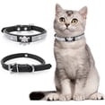thumbnail image 5 of S-CP376-4 Negro - Collar ajustable de 2 piezas de piel sintética con diamantes de imitación para perros y gatos pequeños, 5 of 5