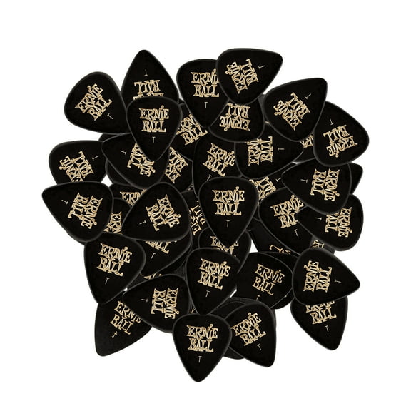 Ernie Ball Guitar Picks, Thin, Black, 144-pack P09104