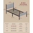 thumbnail image 5 of VASAGLE Twin Bed Frame with Upholstered Headboard, Metal Bed Frame Twin Size with Footboard, 550 lb Weight Capacity, Steel Slats, Easy Assembly, No Box Spring Needed, Dove Gray, 5 of 7