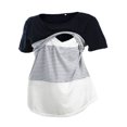thumbnail image 1 of Tee-shirt de Maternité Allaitement Hauts d'Allaitement Rayé Manches Courtes, 1 of 4