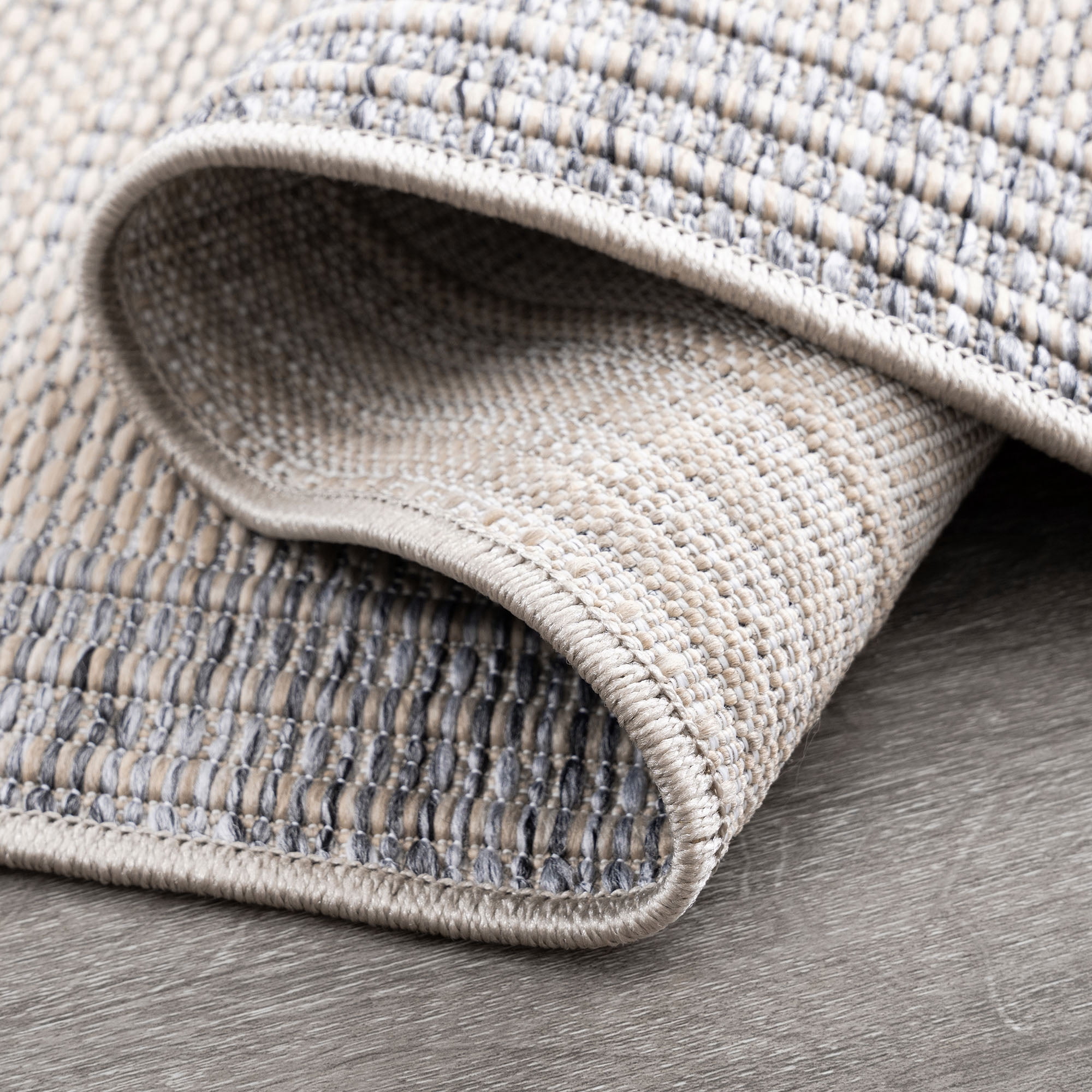 Bliss Rugs Bailey Transitional 5' x 7' Natural and Gray Indoor Outdoor Area Rug