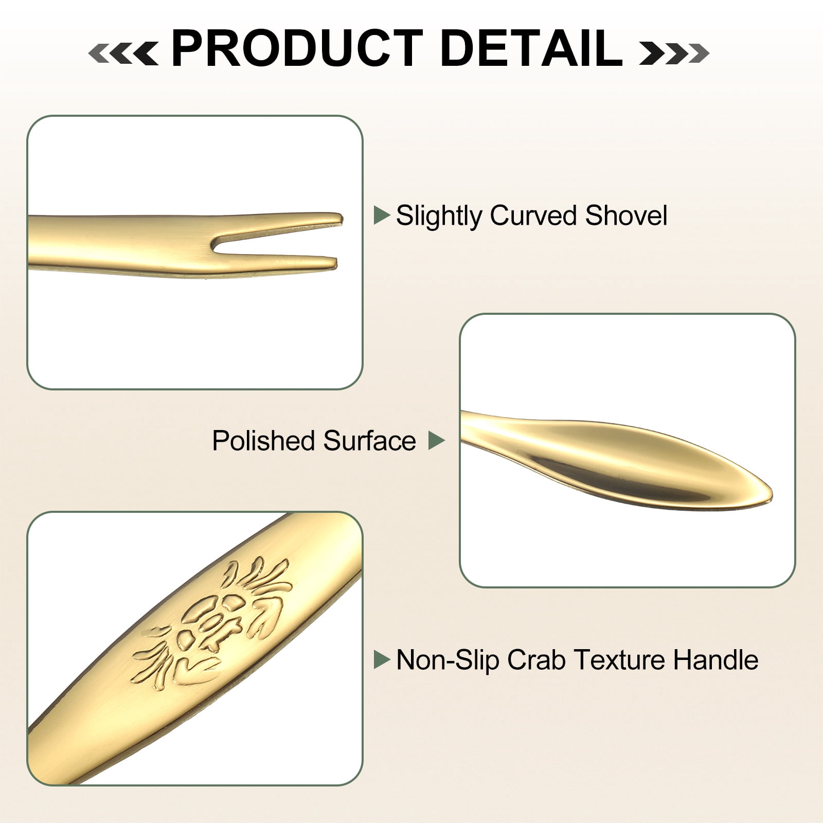 Unique Bargains Stainless Steel Crab Forks Seafood Legs Cracker Utensils Gold