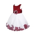 thumbnail image 2 of DPOIS Kids Flower Girls Dress Tulle A-Line Princess Dress Formal Prom Party Ball Gown A Burgundy 2, 2 of 7