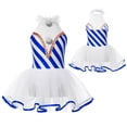 thumbnail image 6 of CHICTRY Kids Girls Christmas Dance Dress Candy Cane Stripes Ballet Tutu Leotard Dress Carnival Performance Dancewear Blue 8, 6 of 7