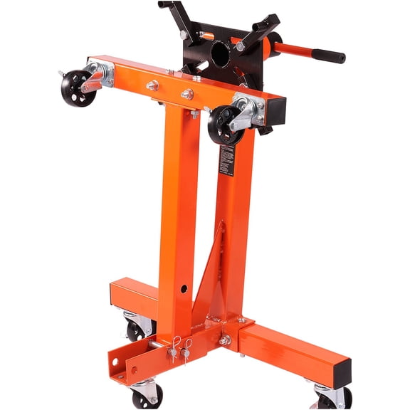 JERFIT 3/4 Ton Heavy Duty Rotating Engine Stand, 1500LBS Capacity with 5 Locking Casters, 360° Swivel Head & 4 Adjustable Arms, Folding H-Base for Auto Repair
