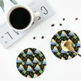 thumbnail image 4 of KLL Watercolor St Patrick Day Drink Coasters Set of 4,PU Leather Absorbent Coasters Set Decorative Coffee Cup Coasters Housewarming Gift for Home Decor-Round Shape, 4 of 6