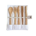 thumbnail image 4 of PENGXIANG 7Pcs Flatware Cutlery Eco-friendly Bamboo Knife Fork Spoon Chopsticks Straw Set, 4 of 9