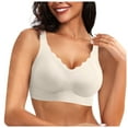 thumbnail image 1 of Womens Bras Front Closure Womens Bras Front Closure Womens Seamless Bras No Underwire Scalloped Push Up Bras Soft Wireless Comfort Bralettes Full Coverage, 1 of 8
