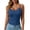 Blue, variant on Women Summer Tank Tops V Neck Sleeveless Ribbed Crop Tops Ruched Slim Fit Casual Basic Camisole Undershirt Vacation Beach Party, White M